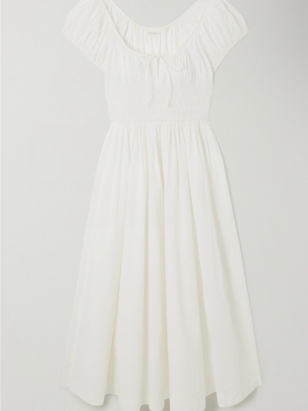 Doen Quinn Cotton Shirred Midi Dress XXS NWT